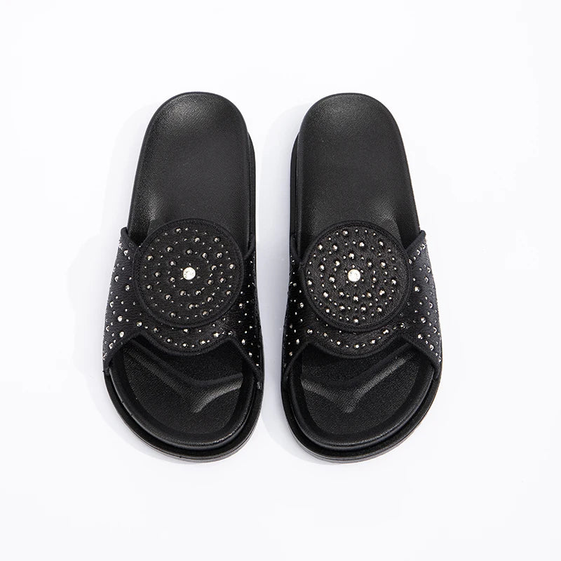 Latest Women's Soft Slippers and Sandals Summer and Spring Women's Fashion Shining Luxury Flat Slippers