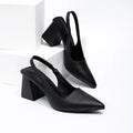 Women's Summer Casual Heels Sandal Style High Heel Slingback Peep-toe Pumps Genuine Leather