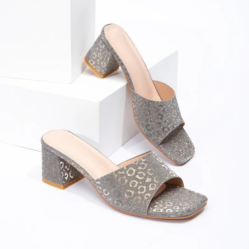Latest Women's Sexy Sandals Fashion High Heels Summer Coarse Heels Women's High Heels Slippers