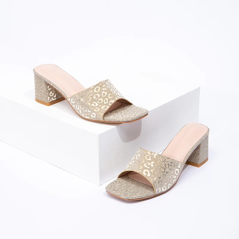 Latest Women's Sexy Sandals Fashion High Heels Summer Coarse Heels Women's High Heels Slippers