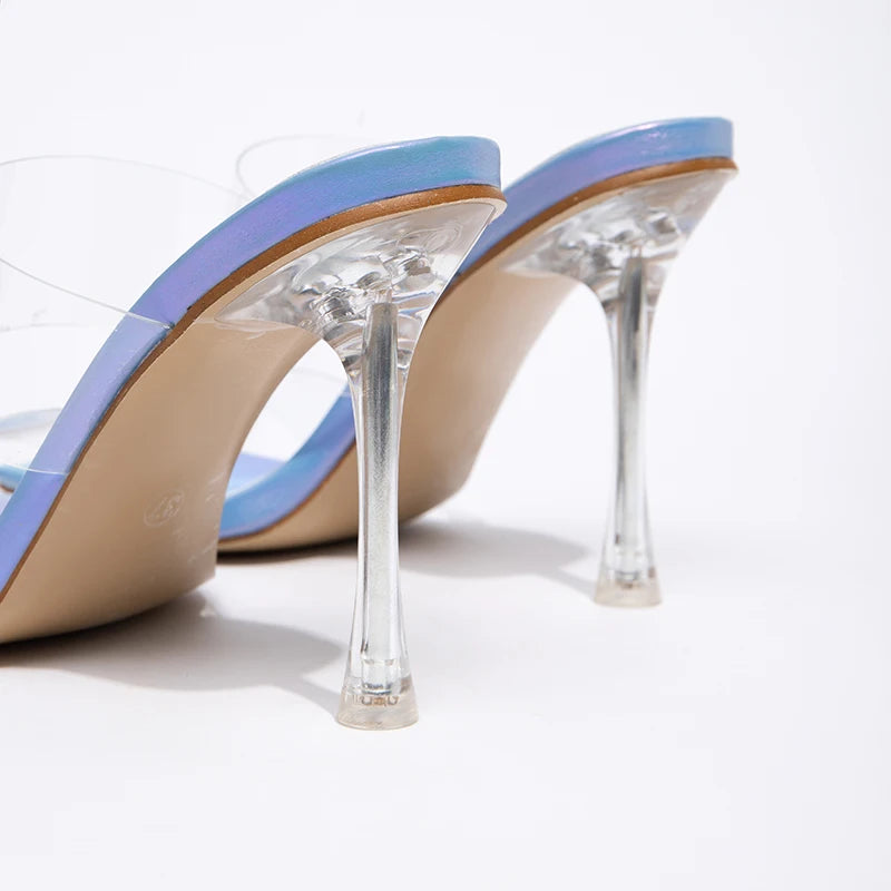 Fashion Crystal Transparent Peep-toe Pumps Ladies Outdoor Shoes Fairy Style Sandals Women Heels