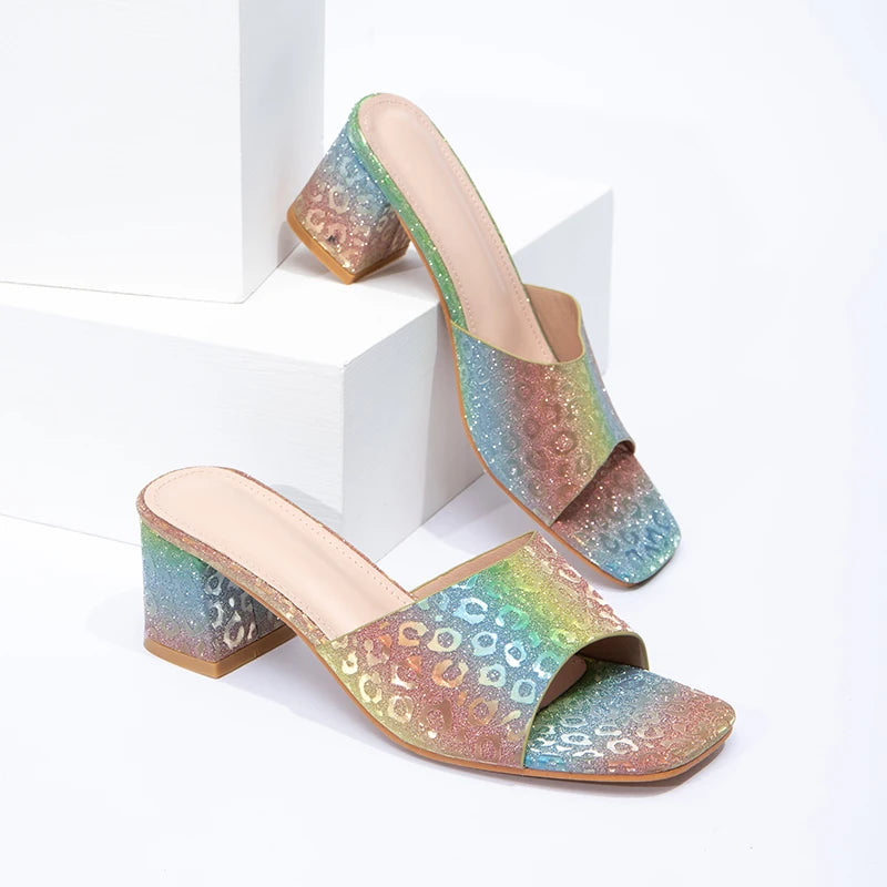 Latest Women's Sexy Sandals Fashion High Heels Summer Coarse Heels Women's High Heels Slippers