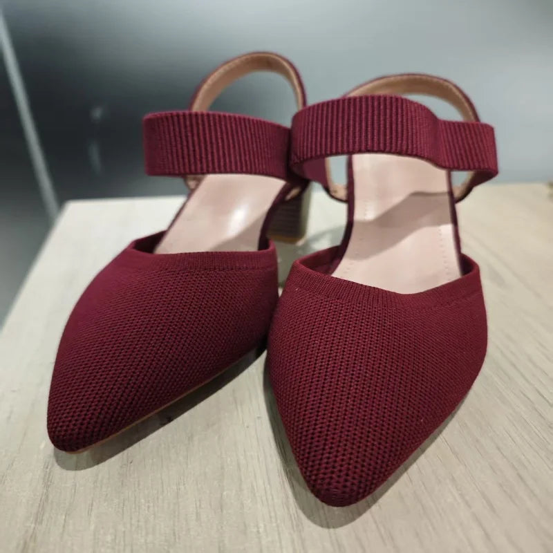 High Quality Plus Size Women's High Heels Beige Temperament Ladies' Party High Heels Sandals Summer Women's Work Shoes