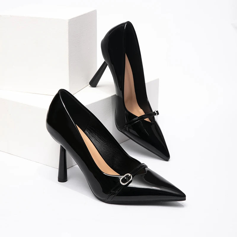 Sexy Women's Pointed Toe High Heels Waterproof & Hard-Wearing Party Fashion for Spring Summer and Autumn