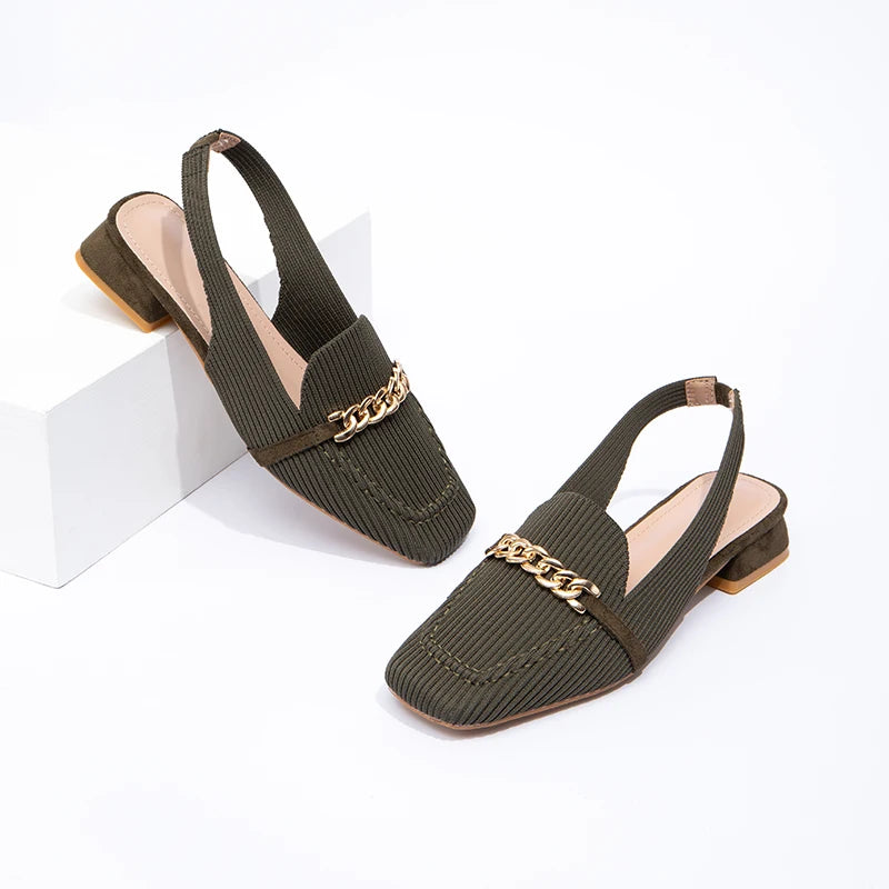 Elegant High-heeled Sandals Summer Sexy High-heeled Shoes Autumn square Toe Ladylike High-heeled Shoes
