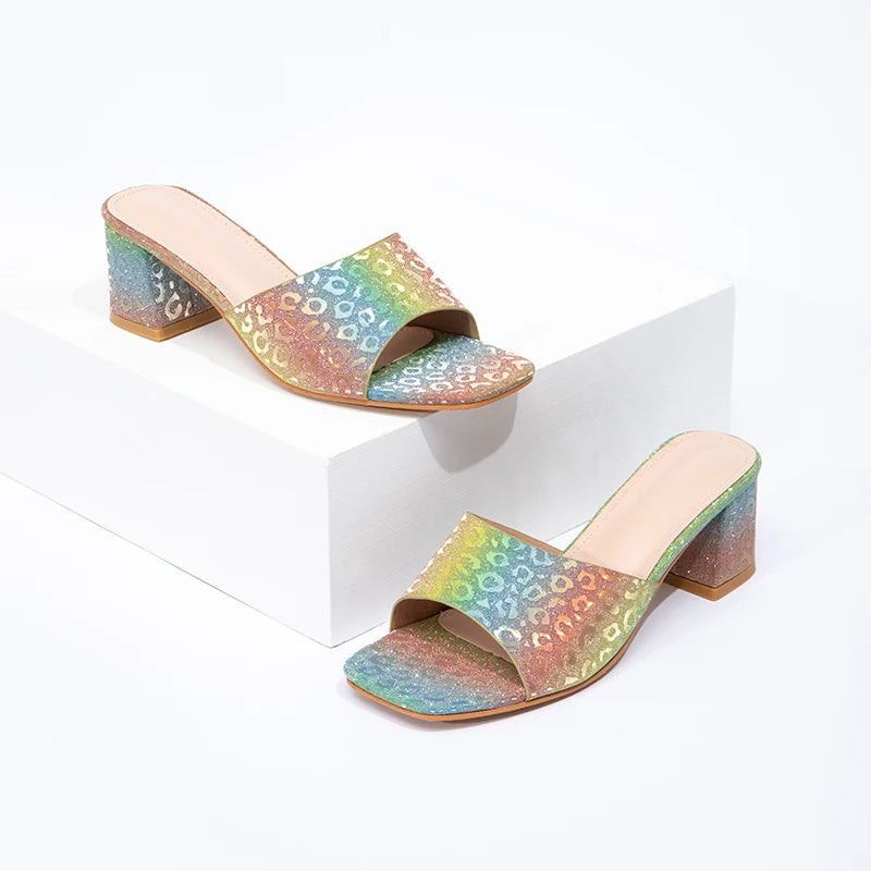 Latest Women's Sexy Sandals Fashion High Heels Summer Coarse Heels Women's High Heels Slippers