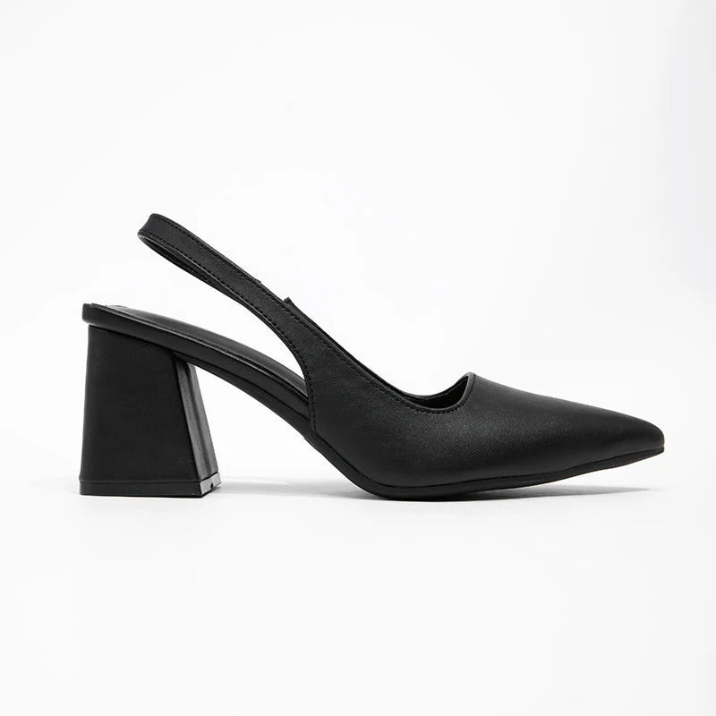 Women's Summer Casual Heels Sandal Style High Heel Slingback Peep-toe Pumps Genuine Leather
