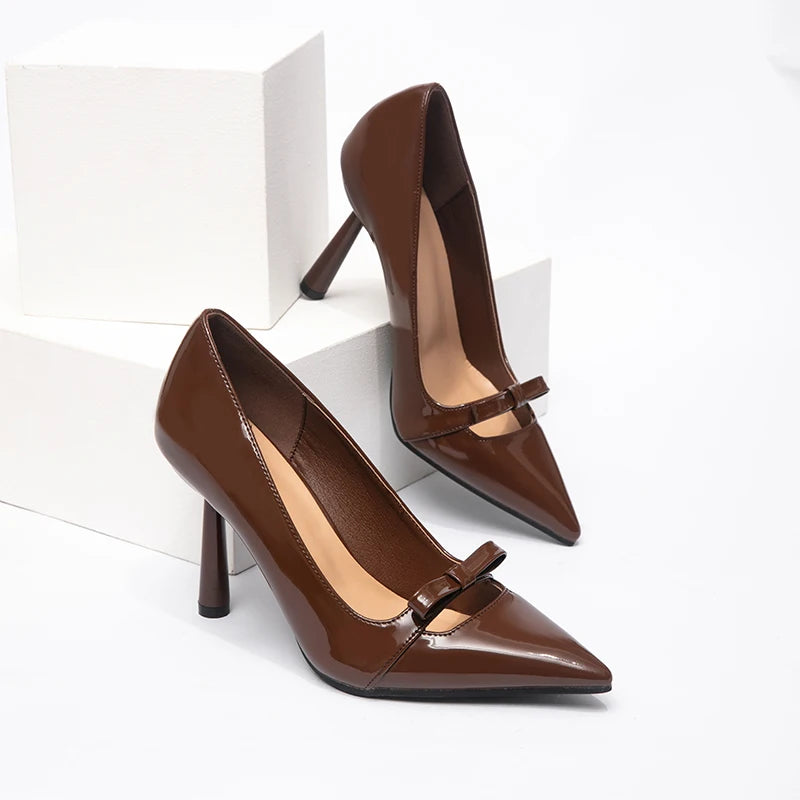 New Women's Fashionable Waterproof Breathable Anti-Slippery Fashion Trend Spring Summer Autumn Durable PU Upper High Heels