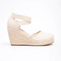 Fashion Walking Style Women's Lace up Height Increasing Sandals Closed Toe Wedge Sandals Sexy Lace up Thick Soled High Heels