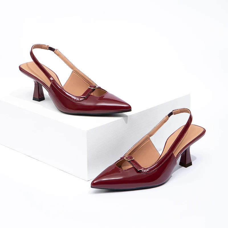 Women's Summer Casual Heels Sandal Style High Heel Slingback Peep-toe Red Sexy High Heels