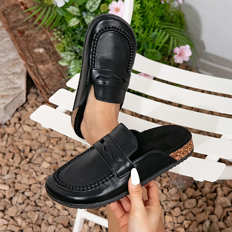 High Quality Genuine Leather Sandals Black Versatile Summer Women's Flat slippers Leather Sandals slippers