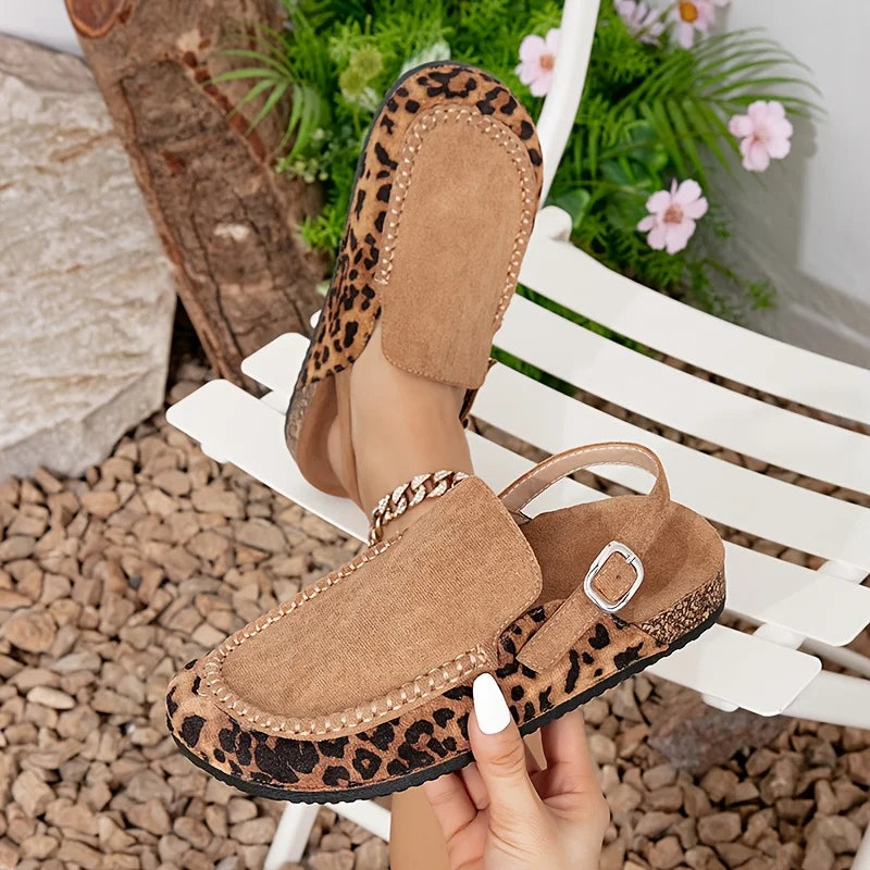 Fashionable Brown Color Blocked Women's Boken Sandals Summer New Casual Flat Sandals Temperament Lady Flat Shoes