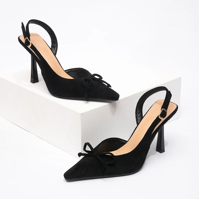 Women's Fashionable Summer Lace Plush Breathable Design Stiletto Heel Pointed Toe Trendy Styles Sold Directly Source Factory