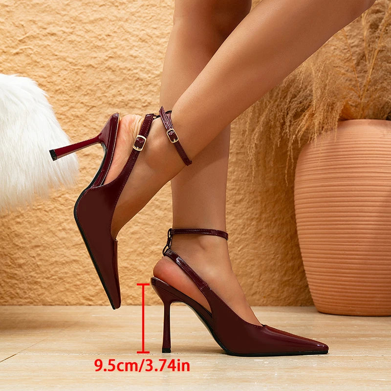 Slim Heels Fashionable Women's Shoes Waterproof & Hard-Wearing PU Autumn Collection Sexy Design Direct Sales Original Factory