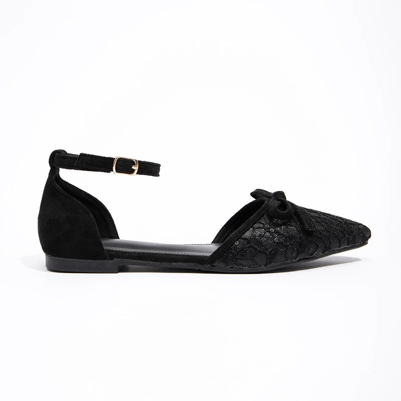 Summer Black Versatile Women's Flat Shoes Sexy Banquet Flat Sandals Temperament Pointed Women's Single Shoes