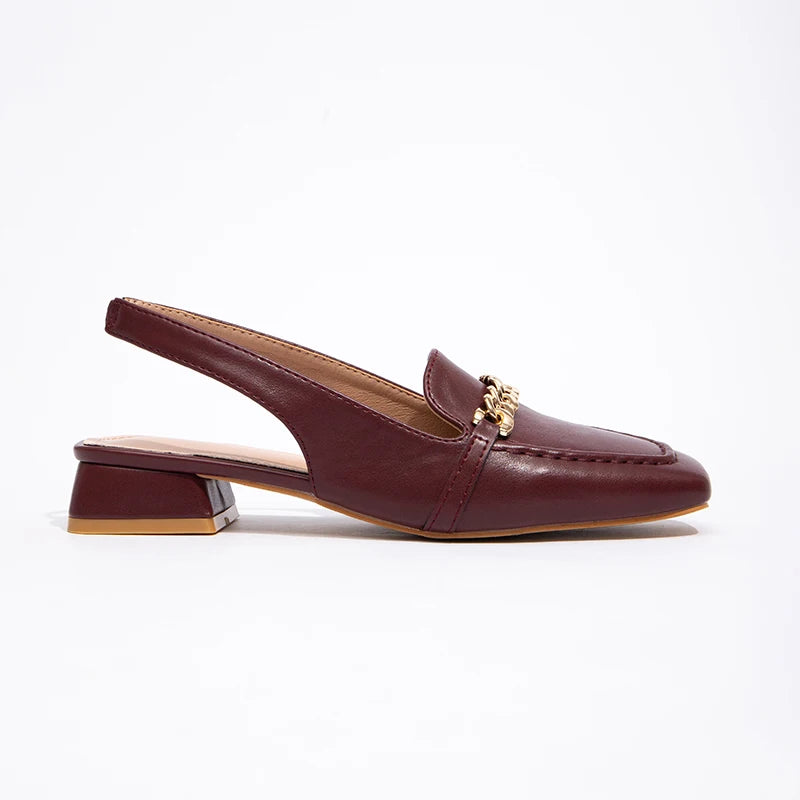 Women's New Thick Heel Sheepskin Flat Dress Shoes With Square Toe Slip-on Closure Casual Sandals for Summer and Autumn