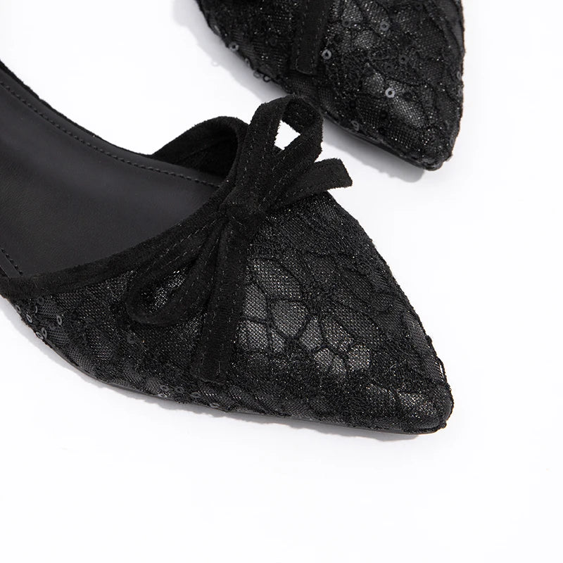 Summer Black Versatile Women's Flat Shoes Sexy Banquet Flat Sandals Temperament Pointed Women's Single Shoes