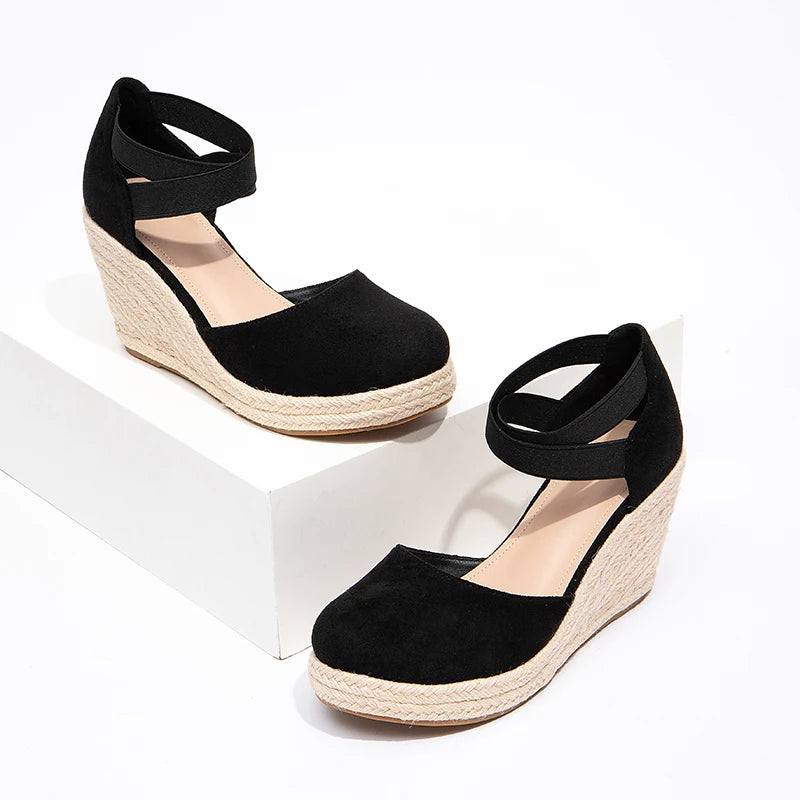 Ladies' 7.5cm Wedge Heel High-heeled Sandals Fashionable Party Princess Sandals Ladies' Hot Selling Sandals