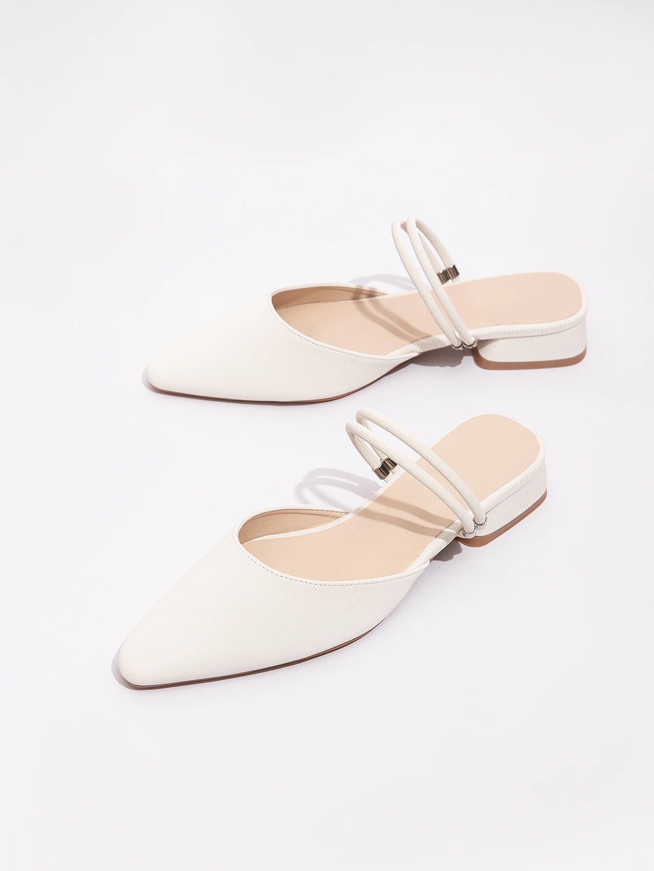 Women's Fashion Summer Two Wear Block Heel Point Toe Slip on Sandal Slippers