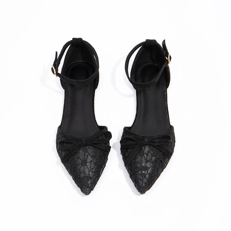 Summer Black Versatile Women's Flat Shoes Sexy Banquet Flat Sandals Temperament Pointed Women's Single Shoes