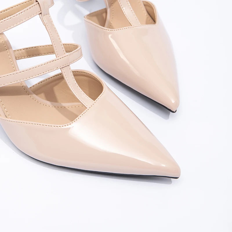 Fashionable Minimalist Ladies' Sandals with Pointed Toes and Low Heels Roman Sandals Summer Fashion Women's High-heeled Sandals