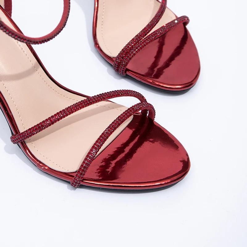 New Women's Fashion Elegant Summer Sandals Open Toed Ball Evening Formal Ladies High Heels Sexy Red Ladies High Heels