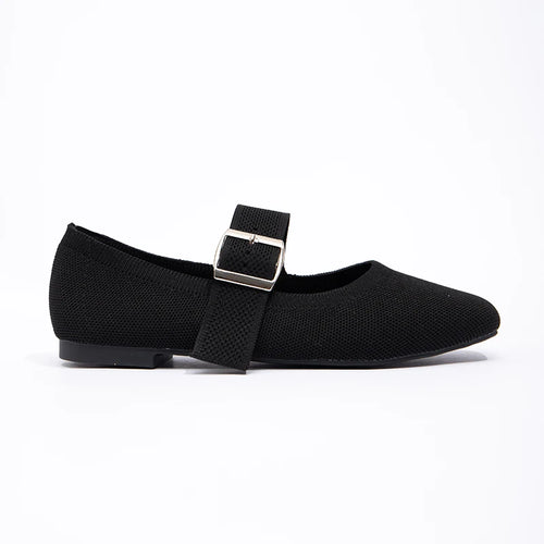 Black Knitted Mom Single Shoe Temperament Versatile Spring and Summer Flat Shoes Soft Soled Casual Women's Shoes