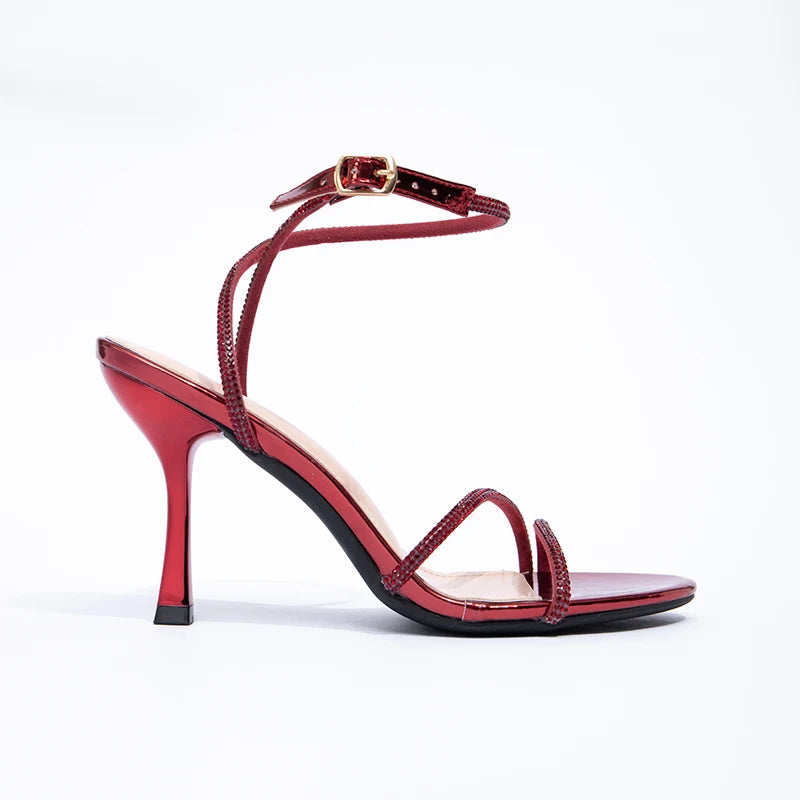 New Women's Fashion Elegant Summer Sandals Open Toed Ball Evening Formal Ladies High Heels Sexy Red Ladies High Heels