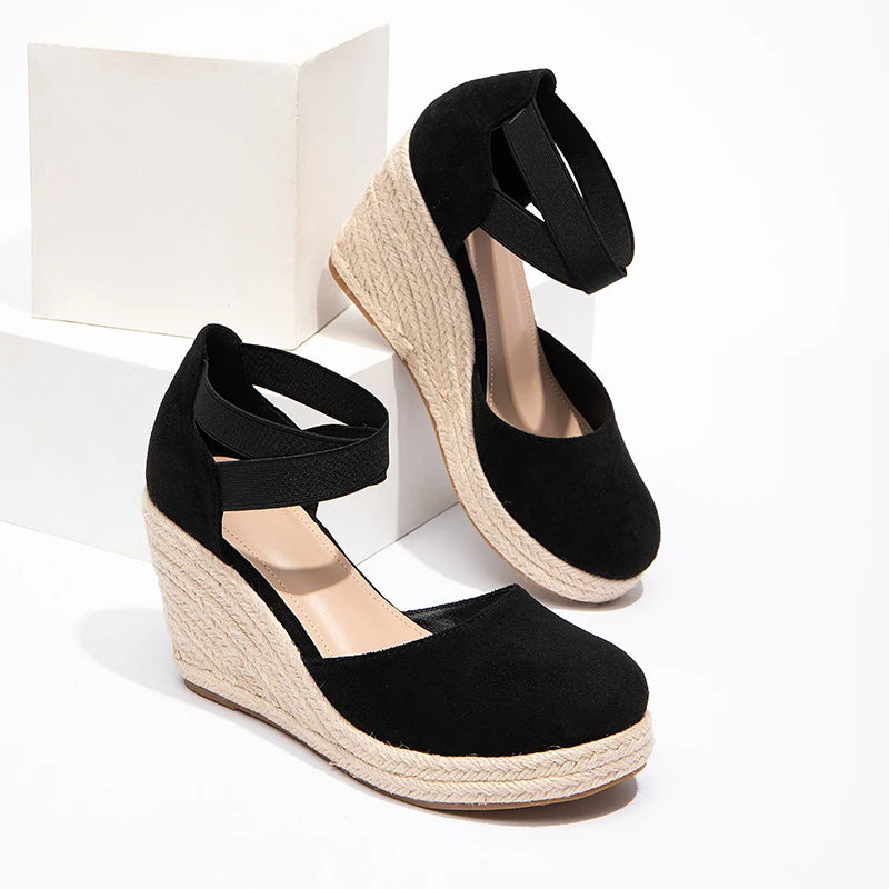 Ladies' 7.5cm Wedge Heel High-heeled Sandals Fashionable Party Princess Sandals Ladies' Hot Selling Sandals