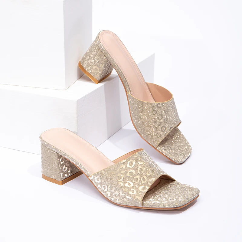 Latest Women's Sexy Sandals Fashion High Heels Summer Coarse Heels Women's High Heels Slippers