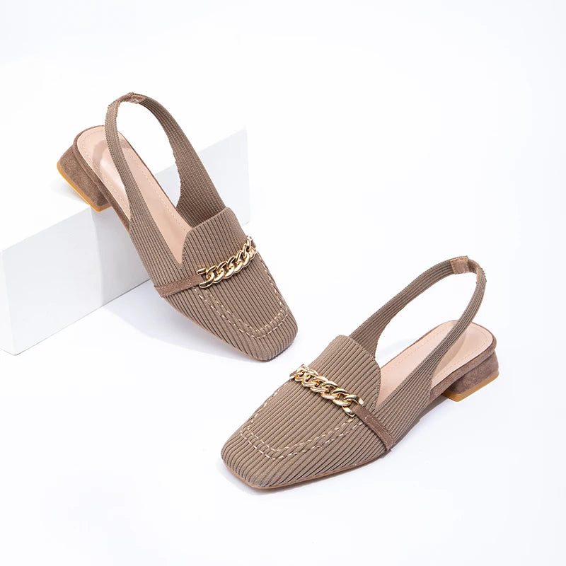 Elegant High-heeled Sandals Summer Sexy High-heeled Shoes Autumn square Toe Ladylike High-heeled Shoes