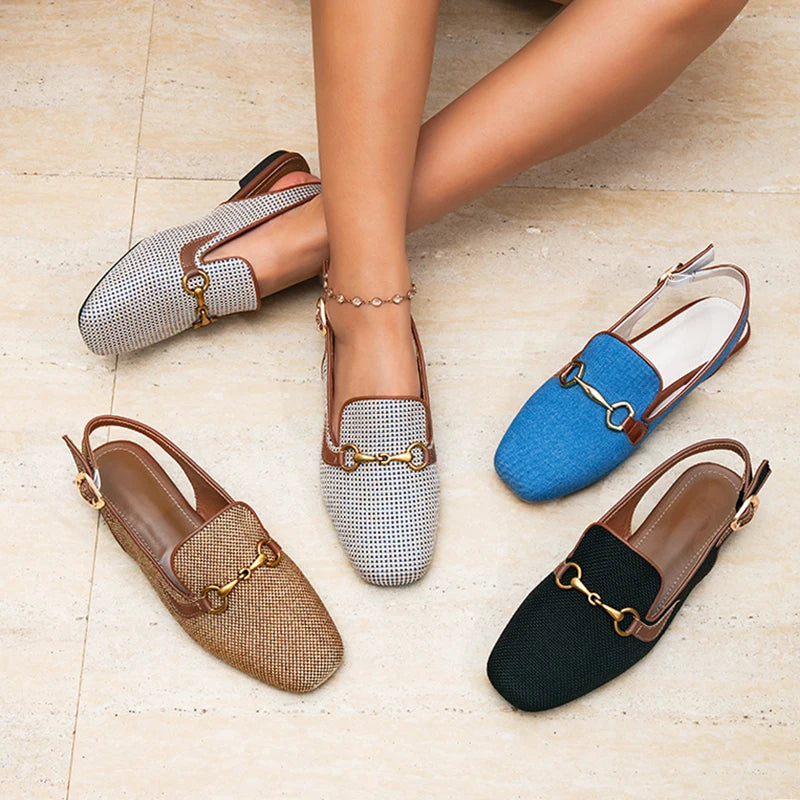 Women's Adjustable Slingback Loafers, Secure Fit Flat Shoes for Long Walks