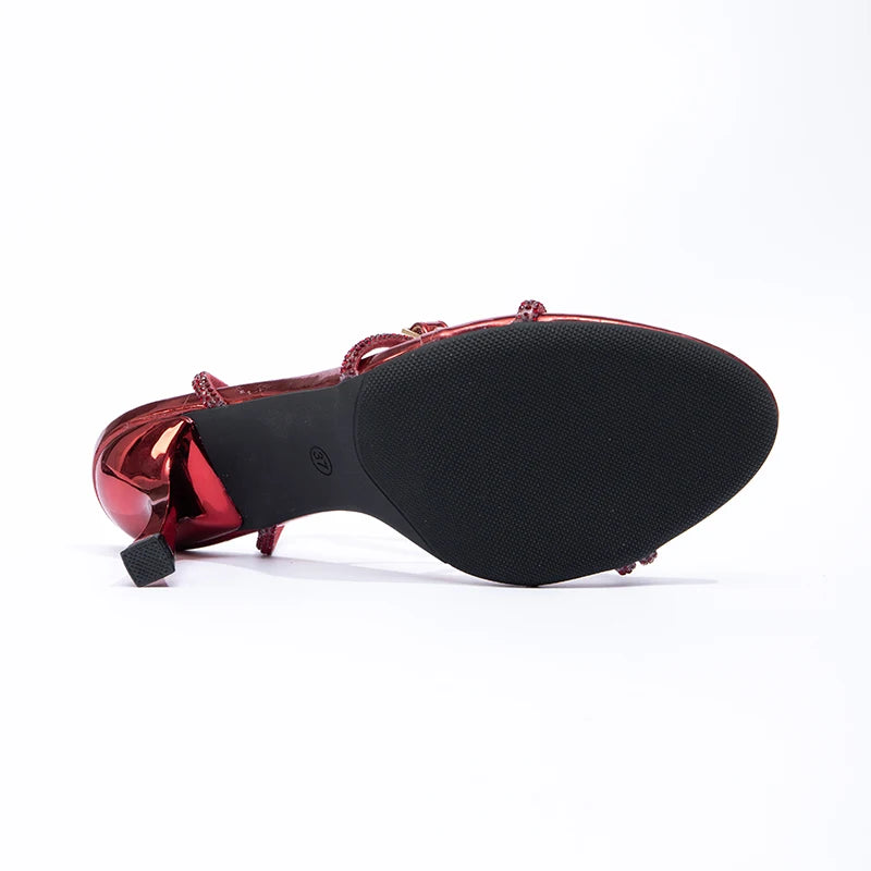 New Women's Fashion Elegant Summer Sandals Open Toed Ball Evening Formal Ladies High Heels Sexy Red Ladies High Heels